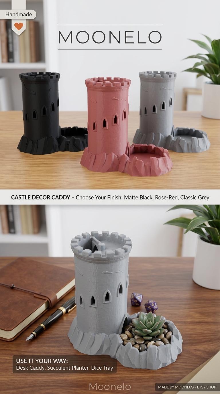 Tour à dés et plateau de maître de donjon | Accessoire de jeu de rôle médiéval