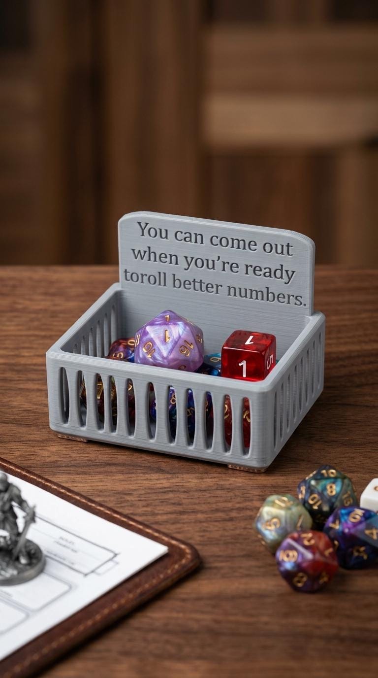 Prison à dés imprimée en 3D | Plateau de JdR pour D&D, Pathfinder, Daggerheart