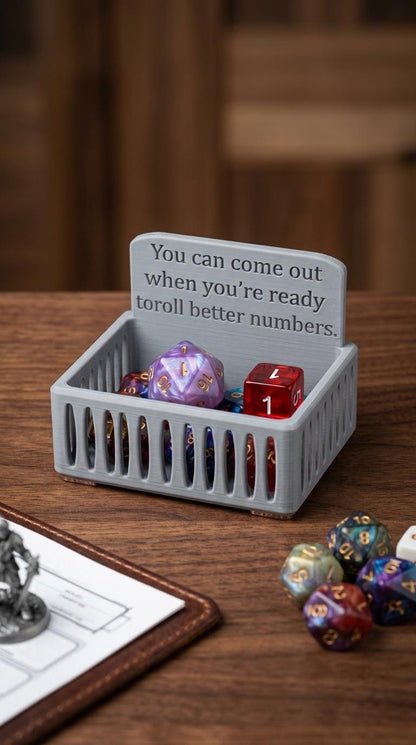 Prison à dés imprimée en 3D | Plateau de JdR pour D&D, Pathfinder, Daggerheart