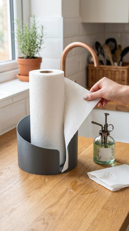 Support d'essuie-tout moderne imprimé en 3D | Accessoire d'organisation de comptoir de cuisine
