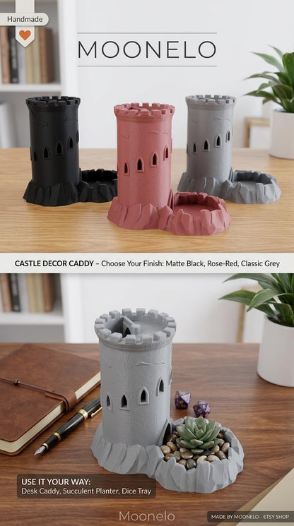 Tour à dés et plateau de maître de donjon | Accessoire de jeu de rôle médiéval