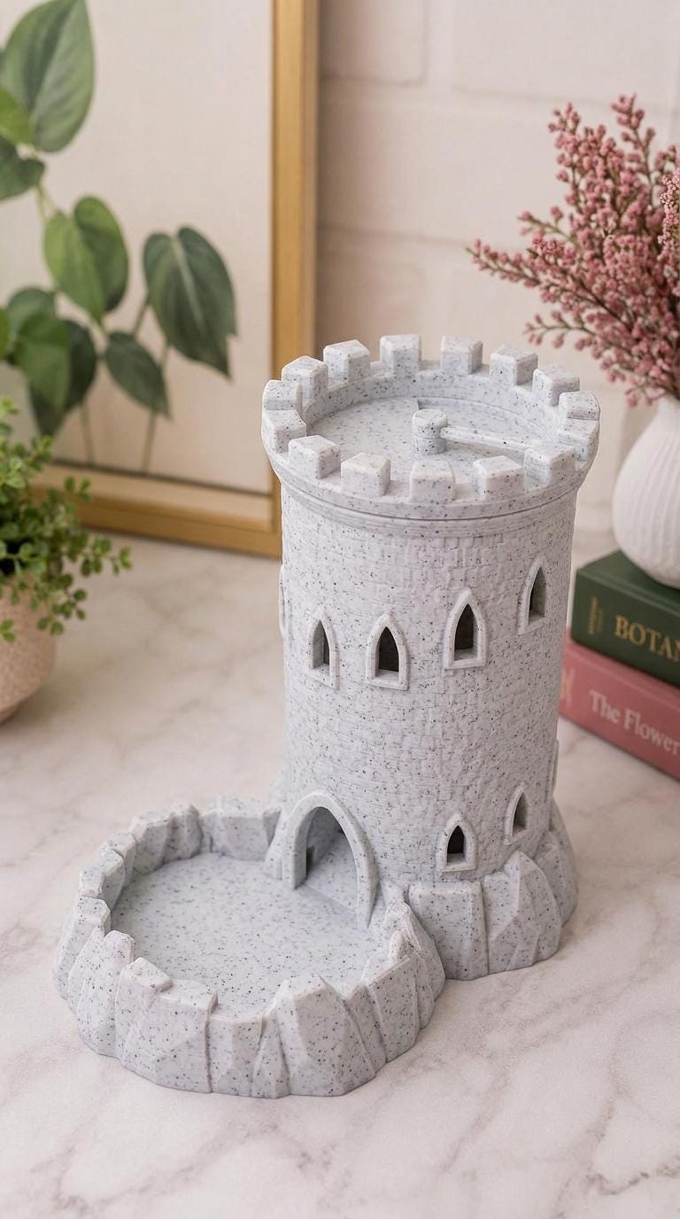 Tour à dés et plateau de maître de donjon | Accessoire de jeu de rôle médiéval