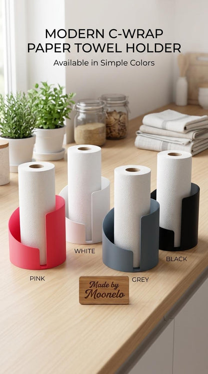 Support d'essuie-tout moderne imprimé en 3D | Accessoire d'organisation de comptoir de cuisine