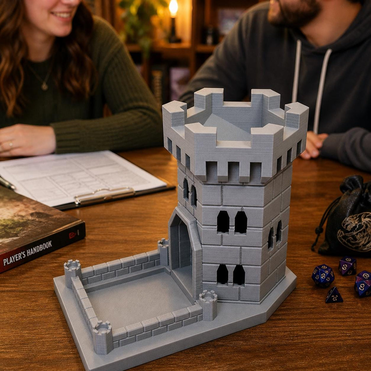Tour et plateau à dés médiévaux | Accessoire de jeu D&D, MTG, Daggerheart