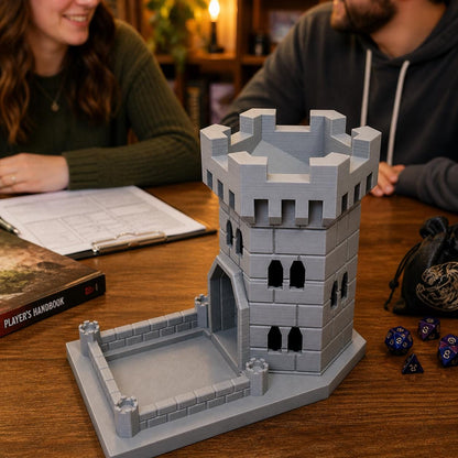 Tour et plateau à dés médiévaux | Accessoire de jeu D&D, MTG, Daggerheart