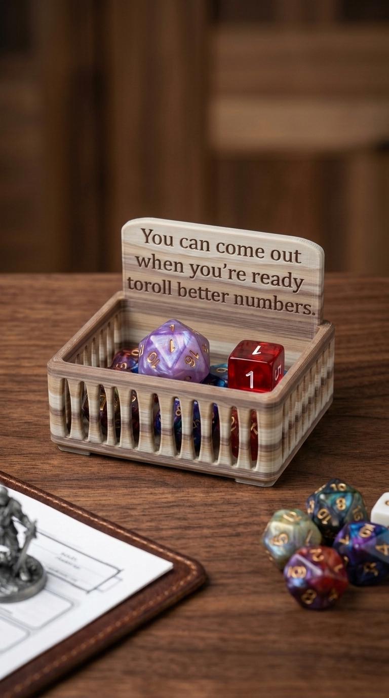 Prison à dés imprimée en 3D | Plateau de JdR pour D&D, Pathfinder, Daggerheart
