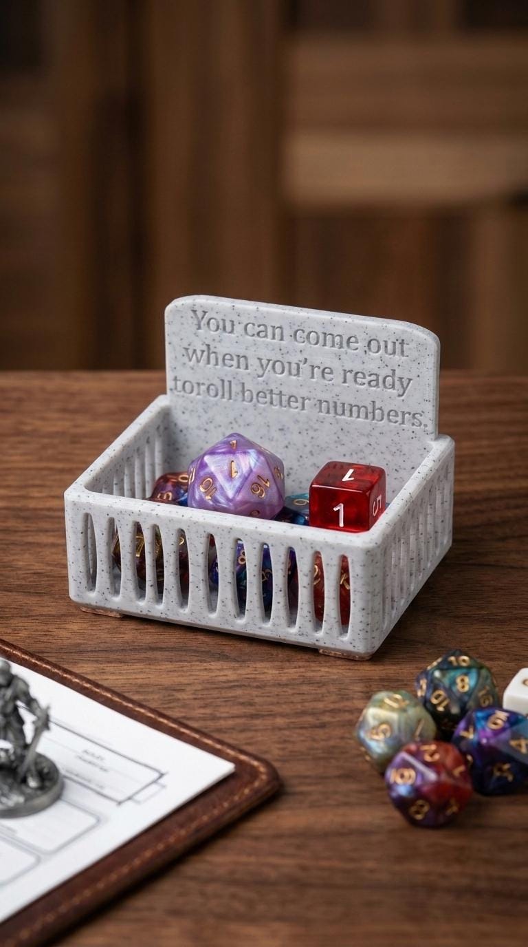 Prison à dés imprimée en 3D | Plateau de JdR pour D&D, Pathfinder, Daggerheart