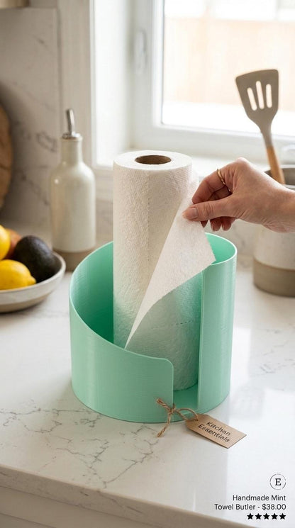 Support d'essuie-tout moderne imprimé en 3D | Accessoire d'organisation de comptoir de cuisine