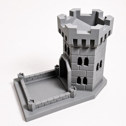 Tour et plateau à dés médiévaux | Accessoire de jeu D&D, MTG, Daggerheart