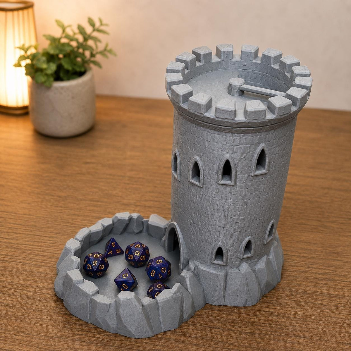 Tour à dés et plateau de maître de donjon | Accessoire de jeu de rôle médiéval
